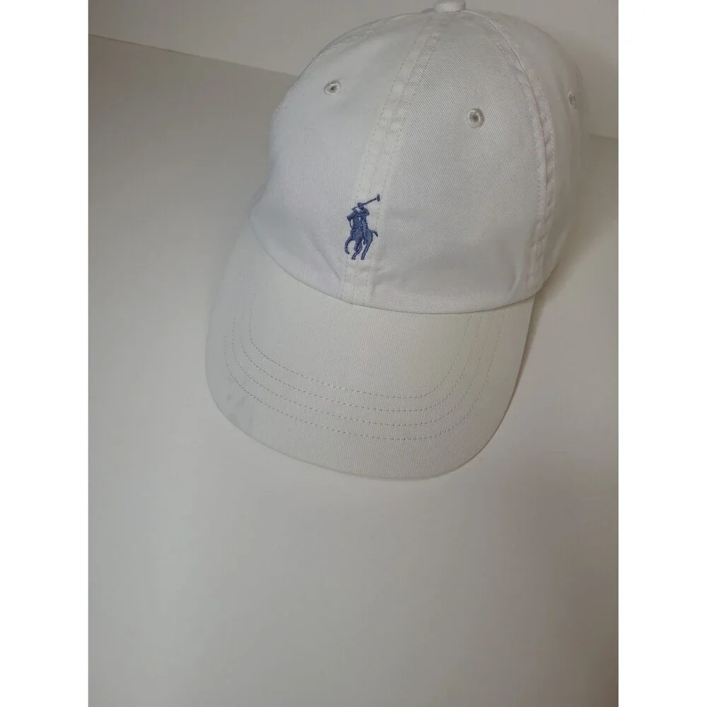 Vtg  Polo Ralph Lauren hat White Blue Pony